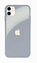 Чехол стеклянный Glass case для IPhone 11 (06) Mist blue голубой