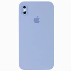 Чехол-накладка Silicone Full case camera SQUARE (квадратные) для IPhone Xs Max Lilac cream (13) голубой