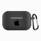Чехол для AirPods Pro Logo Silicone case с карабином (29) Dark grey темно серый