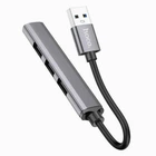 USB-hub хаб адаптер перехідник 4-в-1 HOCO HB26 Сірий