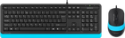 Комплект (клавіатура + миша) A4Tech F1010 Black/Blue