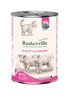 Вологий корм для кішок Baskerville Super Premium Kalb Mit Brlaubeeren Телятина з чорницею 400 г