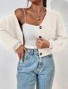 Кардиган AO405 Молочный Oversize S-L