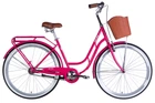 Велосипед городской 28 дюймов Dorozhnik Retro Velosteel 2025 с корзиной и багажником, рама 19" (Розовый)