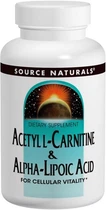 Амінокислота Source Naturals Ацетил-L-Карнітин та Альфа-Ліпоєва Кислота 650 мг