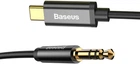 Аудио-кабель Type-C - 3.5mm Baseus Horizontal 1m Черный (CAM01-01)