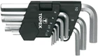 Topex Ключі шестигранні, набір 9шт, короткі, CrV, 1.5-10мм