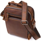 Мужская деловая сумка с ручкой для переноса в руке из натуральной кожи Vintage bg230fash33 Коричневый