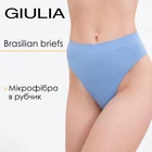 Трусы бразилиана женские бесшовные в рубчик Giulia BRASILIAN BRIEFS RIB S/M Blue-lacecap hydrangea, Трусики-бразилиана рубчик для женщины