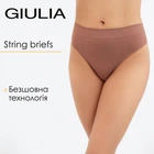 Трусики стринги женские бесшовные Giulia STRING BRIEFS GRAIN S/M Brown-mokko, удобное нижнее бельё