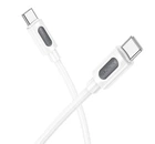 Кабель синхронізації Borofone BX114 Silicone Type-C to Type-C 60W/3A 1 м White (35940_3605849)