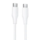 Дата кабель HOCO X124 Bien silicone Type-C to Type-C 60W (1m) (White) (243446)