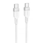 Дата кабель HOCO X109 Energy silicone Type-C to Type-C 60W (1m) (White) (243335)