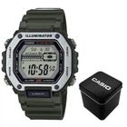 Мужские часы Casio MWD-110H-3A Серебристые/ Зеленые ( AT1141-0419 )