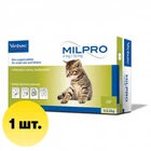 Таблетки от гельминтов Милпро (Milpro) для котят, 4 мг/10 мг, 2 кг, 1 таблетка