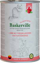Вологий корм для кішок Baskerville Sensitive Lamm Mit Preiselbeeren Ягня з журавлиною та котячою м'ятою 400 г