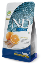 Сухой корм для кошек Farmina N&D Grain Free Ocean Herring & Orange Neutered Adult для стерилизованных кошек с сельдью и апельсином