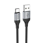 Кабель HOCO X102 USB to Type-C 3A, 1m, nylon, aluminum connectors, Чорний
