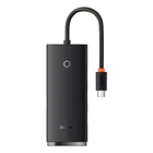USB-хаб Baseus Lite Series 4-Port Type-C HUB Adapter Type-C to 4xUSB 3.0 25см Black (WKQX030301)