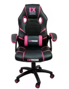 Игровое кресло SERIES EX Pink чёрно-розовое экокожа + мембранная ткань, 117×65×49 см, 120 кг