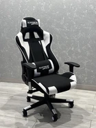 Компьютерное кресло PlayMaker Supreme Gaming 94558 чёрно-белое ткань, 138×68×49 см, 120 кг