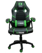 Геймерське крісло Extreme EX Green чорно-зелене екошкіра + мембранна тканина, 117×65×49 см, 120 кг