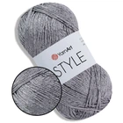Пряжа YarnArt Style, Серый №667 нитка для вязания летняя: Хлопок с вискозой 50 г, 185 м