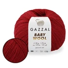 Gazzal Baby Wool, Бордо №816– мягкая полушерстяная пряжа с кашемиром, 50 г / 175 м, для детских и взрослых шапок, шарфов и свитеров, Газал Беби Вул