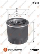ФІЛЬТР МАСЛЯНИЙ EUROREPAR 1619270580 Skoda Octavia, Kodiaq, Karoq, Rapid, Kamiq, Superb; Volkswagen Golf, T-Roc, Scirocco, Caddy, Touran, T-Cross, Sharan; Audi A3, Q3 04E115561, 04E115561B, 04E115561D
