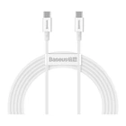 Дата кабель USB-C to USB-C 2.0m 100W white Baseus (CATYS-C02)