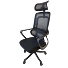 Кресло офисное компьютерное ERGO T2502 эргономичное с подголовником черное (сетка)