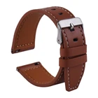 Ремінець Универс 20mm Leather strap with straight tip для Samsung/Amazfit/Huawei Brown