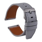 Ремінець Универс 20mm Leather strap with straight tip для Samsung/Amazfit/Huawei Light Grey