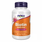 Біотин 5000mcg Now Foods 120 капсул вітамін B7 для краси шкіри волосся нігтів (595213)