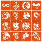 Набор трафаретов для био-тату "Dragons" dragons-16