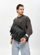 Мужская тканевая сумка бананка под ноутбук SAMBAG Черный (507704626)