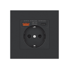 Розетка 220V Folem RZ1 з USB і Type-C, Швидке заряджання 20W, PD 3.0, QC3.0 - Чорний