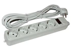 Фильтр сетевой Maxxter, 5 розеток, 3 м, Grey, 10А, до 2.2 кВт, выключатель, заземление, 3x0.5 мм? (SPM5-G-10G)