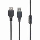 Кабель USB 2.0 AM - USB AF, 4.5 м, черный, Cablexpert, ферритовый фильтр (CCF-USB2-AMAF-15)