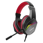 Навушники GamePro HS311, чорний/Red, 2хMini jack, USB, мікрофон, 32 Ом, 105 дБ, кабель 1.8 м, об'ємний звук 5.1, RGB підсвічування