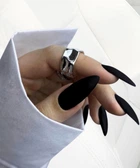Накладные ногти Nail Black чёрные матовые, форма стилет, длинные, 20 шт