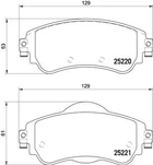 Комплект гальмівних колодок CITROËN DS4, CITROËN C4, BREMBO (P61105)