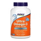 Ультра Омега-3 в капсулах из рыбьего желатина (Ultra Omega-3 500 EPA/250 DHA) 180 капсул NOW-01665