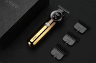 Машинка для стрижки 5 Вт 1200 мАч VGR V-989 от USB с 3 сменными насадками и лезвием из нержавеющей стали, золотистая