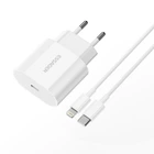 Зарядное устройство ESSAGER Vanjane USB-C PD 20W (with USB-C to Lightning Cable) White (EFJB02-XBL02-T)