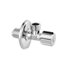 Кран приладовий Kroner Eckventil C401 1/2" × 1/2" НН, букса, кругла гранована ручка, латунь, хром