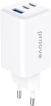 Сетевое зарядное устройство Proove Pocket GaN 65W (2 x Type-C + USB) White (POCKET GAN 65W USB-C WH)