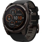 Смарт-годинник Garmin Fenix 8 Solar Sapphire 51mm Carbon Gray DLC Titanium with Black/Pebble Gray Silicone Band (010-02907-10) [115055]