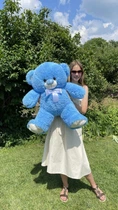 Мягкая игрушка BigMishki плюшевый мишка Томми 100 см Голубой