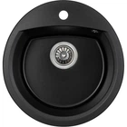 Мойка кухонная GRANADO RONDA black shine з сифоном (470490mm.) (gr2201)